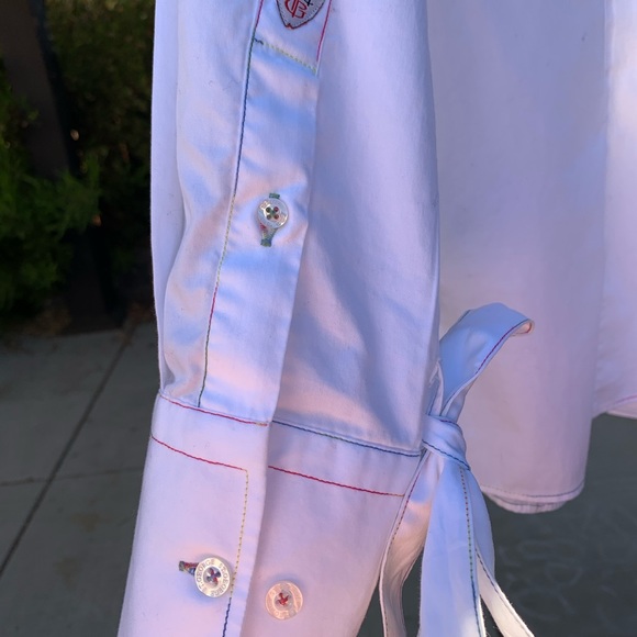 White shirt w/multi color stitchings - Picture 8 of 10